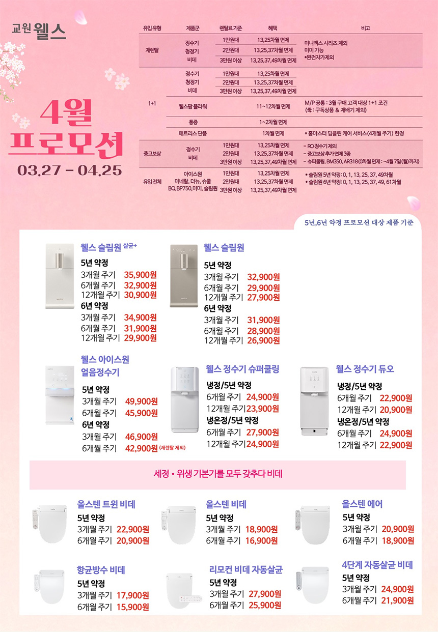 4월 웰스 특별할인 프로모션