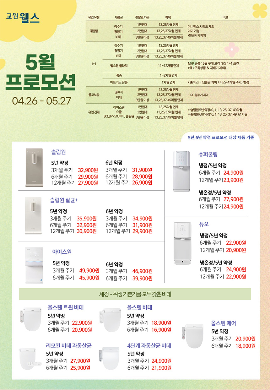 5월 웰스 특별할인 프로모션